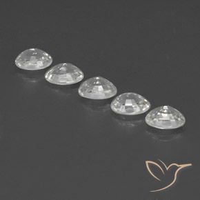 Gemas de Circón Blanco claro natural de 6.51 ct, Ovalada, VVS-VS