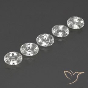 Gemas de Circón Blanco natural de 7.28 ct, Ovalada, VVS-VS