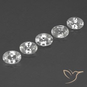 Gemas de Circón Blanco natural de 6.43 ct, Ovalada, VVS-VS