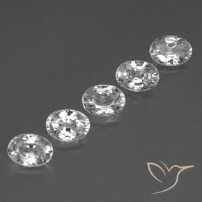 Gemas de Circón Blanco natural de 6.78 ct, Ovalada, VS