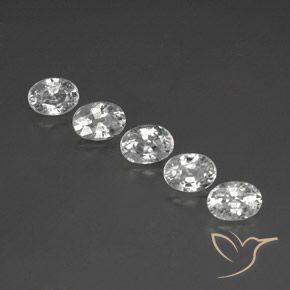 Gemas de Circón Blanco natural de 7.33 ct, Ovalada, VS