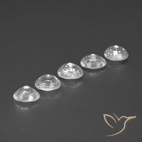 Gemas de Circón Blanco natural de 7.33 ct, Ovalada, VS