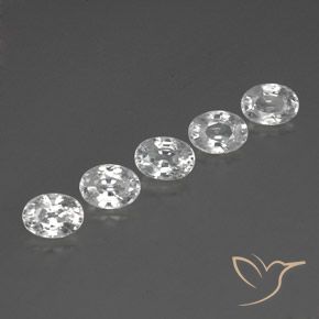 Gemas de Circón Blanco natural de 7.07 ct, Ovalada, VS