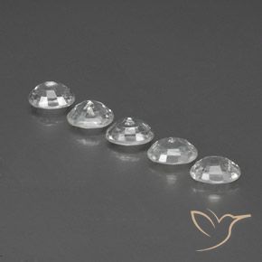 Gemas de Circón Blanco claro natural de 6.95 ct, Ovalada, VS