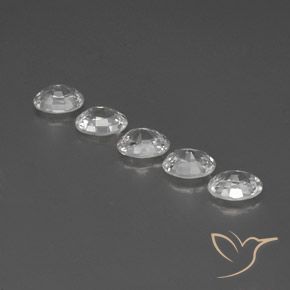 Gemas de Circón Blanco claro natural de 6.40 ct, Ovalada, VS