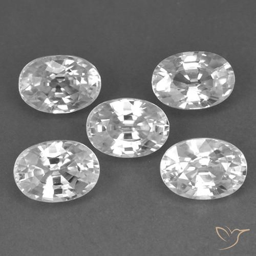 Gemas de Circón Blanco natural de 7.10 ct, Ovalada, VVS-VS