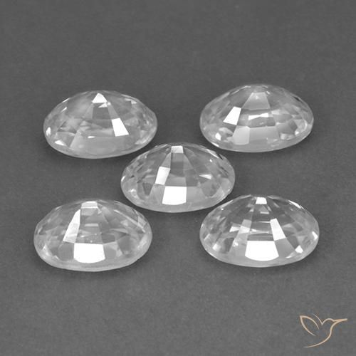 Gemas de Circón Blanco natural de 7.10 ct, Ovalada, VVS-VS