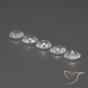 Gemas de Circón Blanco claro natural de 6.31 ct, Ovalada, VVS-VS