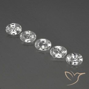 6.66ctw Natural Blanco claro Circón, Ovalada, VVS-VS