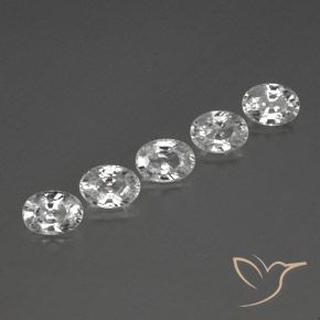 Gemas de Circón Blanco claro natural de 6.66 ct, Ovalada, VVS-VS