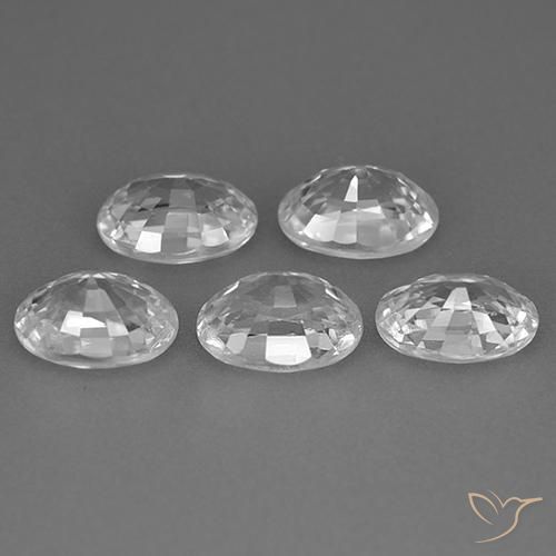 Gemas de Circón Blanco claro natural de 6.54 ct, Ovalada, VS