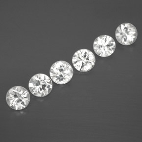 Gemas de Circón Blanco natural de 3.26 ct, Corte Redondo, VVS-VS