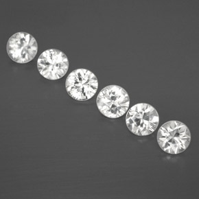 Gemas de Circón Blanco natural de 3.26 ct, Corte Redondo, VVS-VS