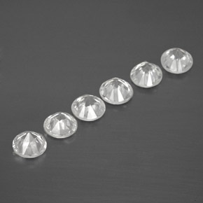 Gemas de Circón Blanco natural de 3.26 ct, Corte Redondo, VVS-VS