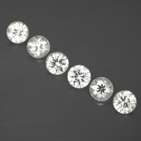 Gemas de circón blanco natural de 3,15 ct, corte redondo, VVS-VS