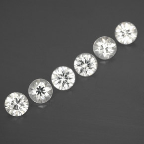 Gemas de circón blanco natural de 3,15 ct, corte redondo, VVS-VS