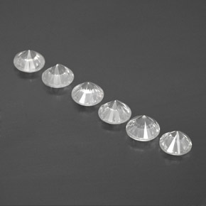 Gemas de circón blanco natural de 3,15 ct, corte redondo, VVS-VS