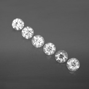 Gemas de circón blanco natural de 3,36 ct, corte redondo, VVS-VS