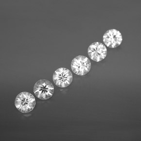 Gemas de circón blanco natural de 3,36 ct, corte redondo, VVS-VS