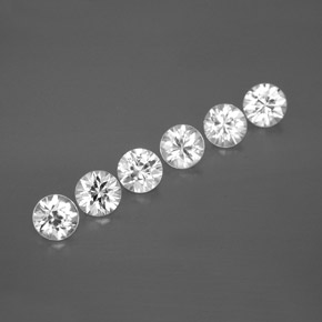 Gemas de Circón Blanco natural de 3.27 ct, Corte Redondo, VVS-VS