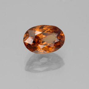 Circón naranja natural de 2,45 ct, corte óvalo, VVS