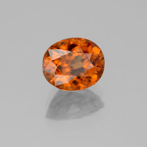 Circón naranja natural de 2,48 ct, corte óvalo, VVS