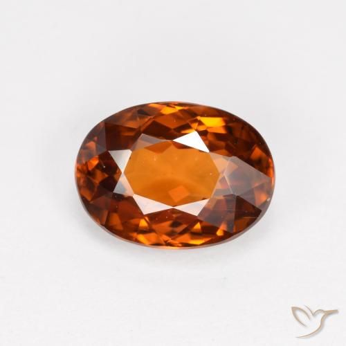 Circón naranja natural de 2,19 ct, corte óvalo, VS