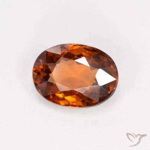 Circón naranja natural de 2,19 ct, corte óvalo, VS