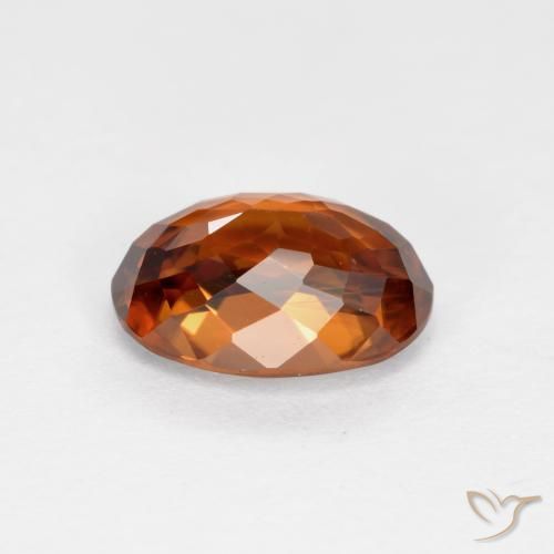 Circón naranja natural de 2,19 ct, corte óvalo, VS