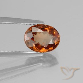 Circón Naranja oscuro medio natural de 1.87 ct, Ovalada, VVS