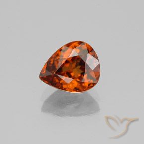 2.04ct Natural Naranja oscuro Circón, En forma de pera, VVS-VS