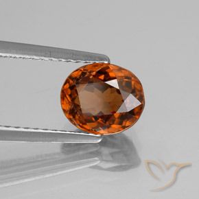 Circón naranja natural de 2,38 ct, corte óvalo, VVS-VS