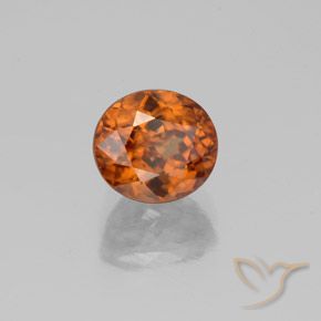 Circón Naranja oscuro medio natural de 2.42 ct, Ovalada, VVS