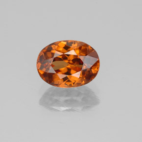 Circón naranja natural de 2,21 ct, corte óvalo, VS