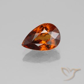 1.96ct Natural Naranja oscuro Circón, En forma de pera, VS