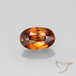 1.72ct Natural Naranja oscuro Circón, Ovalada, VVS