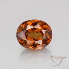 Circón naranja natural de 2,11 ct, corte óvalo, VVS