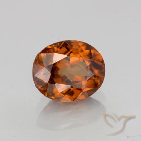 Circón naranja natural de 2,11 ct, corte óvalo, VVS