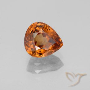 Circón Naranja oscuro medio natural de 2.08 ct, En forma de pera, VS