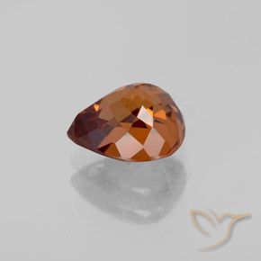 Circón Naranja oscuro medio natural de 2.08 ct, En forma de pera, VS