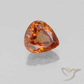 Circón Naranja rojizo natural de 1.83 ct, En forma de pera, VVS