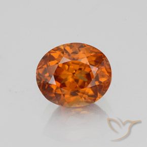Circón naranja natural de 1,78 ct, corte óvalo, VVS-VS