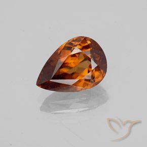 2.05ct Natural Naranja oscuro Circón, En forma de pera, VVS
