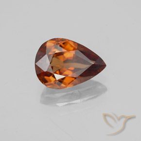 Circón Naranja oscuro natural de 2.05 ct, En forma de pera, VVS