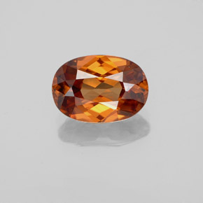 Circón naranja natural de 1,98 ct, corte óvalo, VVS