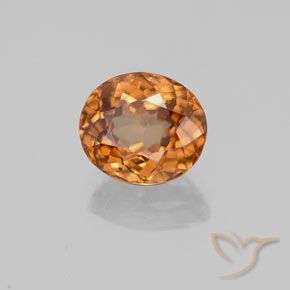 Circón Naranja medio natural de 2.34 ct, Ovalada, VVS-VS
