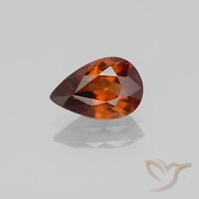 1.69ct Natural Naranja oscuro Circón, En forma de pera, VS