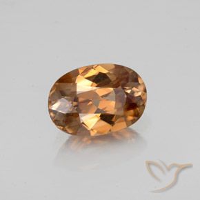 Circón Naranja medio natural de 1.83 ct, Ovalada, VVS