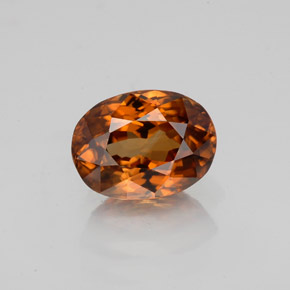 Circón Naranja oscuro medio natural de 2.12 ct, Corte Óvalo, VVS