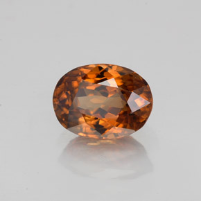 Circón Naranja oscuro medio natural de 2.12 ct, Corte Óvalo, VVS